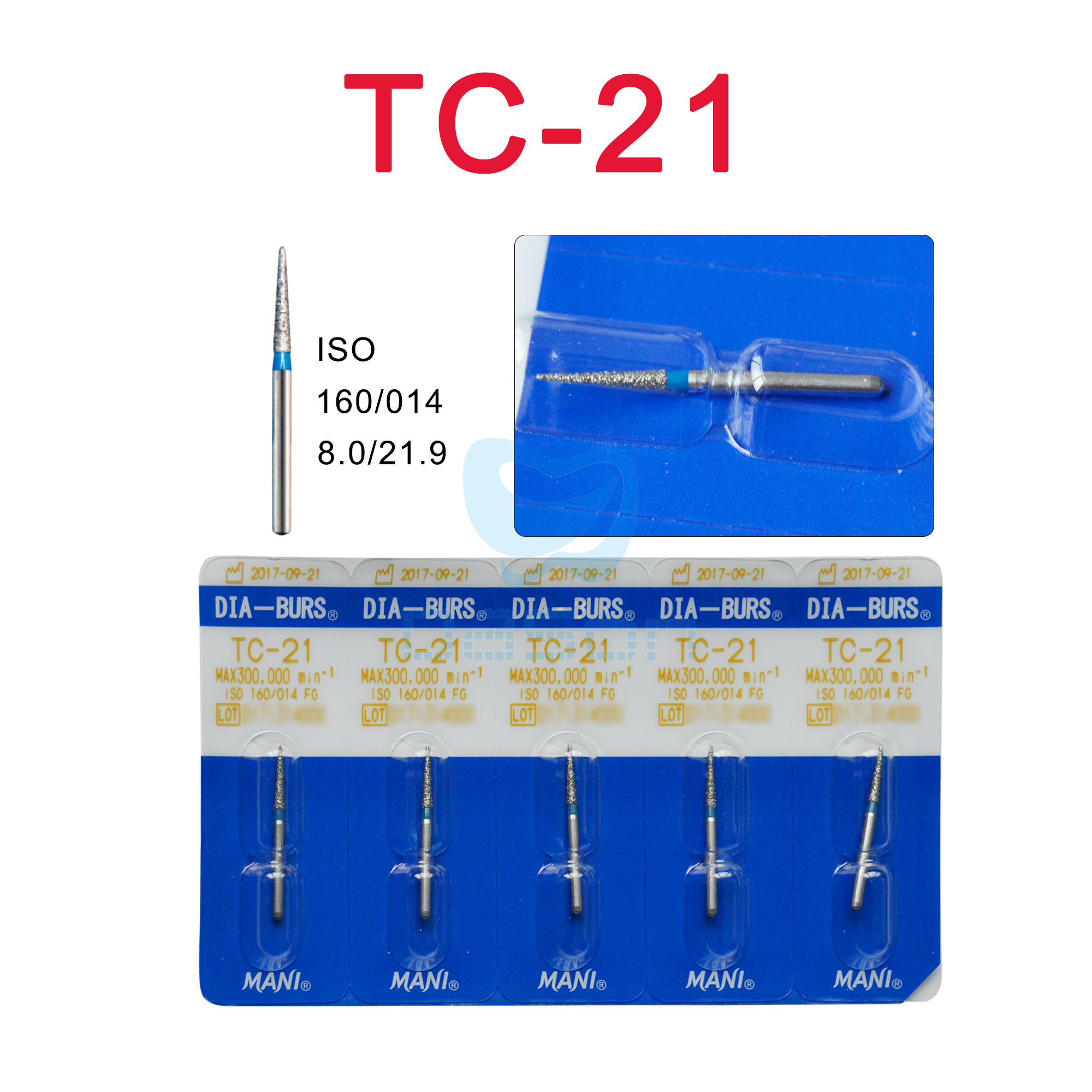 马尼牙科金刚砂车针 5支/片【tc-21】-大兴商城